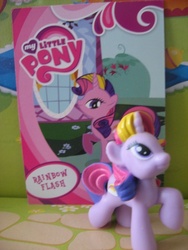 Size: 480x640 | Tagged: safe, artist:twilightberry, rainbow flash (g4), pony, g4, official, collector card, irl, photo, solo, toy