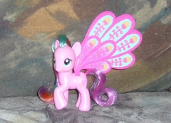 Size: 912x657 | Tagged: safe, artist:fizzy--love, ploomette, pony, g4, brushable, glimmer wings, irl, photo, solo, toy