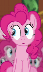 Size: 483x797 | Tagged: safe, screencap, pinkie pie, earth pony, pony, g4, too many pinkie pies, animated, clone, cropped, female, looking, mare, pinkie clone, solo focus
