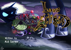 Size: 3508x2480 | Tagged: safe, artist:jowyb, princess luna, alicorn, pony, g4, luna eclipsed, candy, food, lollipop, title card