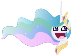 Size: 2196x1716 | Tagged: safe, artist:elcomber, princess celestia, pony, g4, awesome face, female, mare, simple background, solo, transparent background, vector