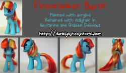 Size: 900x522 | Tagged: safe, artist:kanamai, firecracker burst, pony, g4, brushable, customized toy, irl, photo, solo, toy