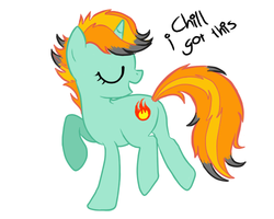 Size: 500x400 | Tagged: safe, artist:hrafnarnir-kalla, firecracker burst, pony, unicorn, g4, female, mare, simple background, singed, solo, white background