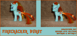Size: 850x400 | Tagged: safe, artist:bonecake, firecracker burst, pony, brushable, customized toy, irl, photo, solo, toy