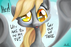 Size: 3000x2000 | Tagged: safe, artist:sukebei, derpy hooves, pegasus, pony, g4, female, fourth wall, mare