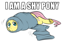 Size: 560x371 | Tagged: source needed, useless source url, safe, artist:cartoonlion, fluttershy, oc, oc:futashy, g4, clothes, cute, frown, image macro, intersex, looking at you, looking up, pants, prone, shy, unshorn fetlocks