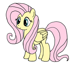 Size: 2245x1945 | Tagged: safe, artist:nyax, fluttershy, pony, g4, female, mare, simple background, smiling, solo, standing, white background