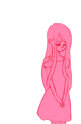 Size: 477x733 | Tagged: safe, artist:isthatwhatyoumint, fluttershy, human, g4, female, humanized, monochrome, sad, solo