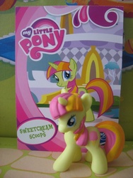 Size: 480x640 | Tagged: safe, artist:twilightberry, sweetcream scoops, pony, g4, official, collector card, irl, photo, solo, toy