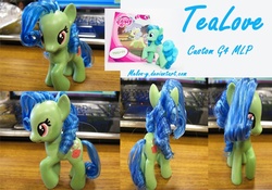 Size: 720x504 | Tagged: safe, artist:melon-y, tealove, pony, g4, brushable, collector card, customized toy, irl, photo, solo, toy