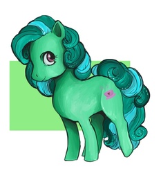 Size: 600x644 | Tagged: safe, artist:erli, tealove, earth pony, pony, g4, female, looking at you, mare, simple background, solo, white background