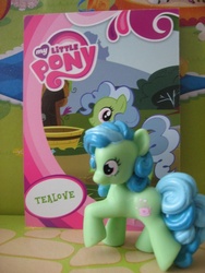 Size: 480x640 | Tagged: safe, artist:twilightberry, tealove, pony, official, blind bag, collector card, irl, photo, solo, toy