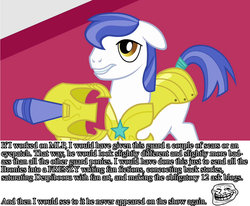 Size: 1281x1055 | Tagged: safe, edit, edited screencap, screencap, earth pony, pony, g4, armor, helmet, male, royal guard, solo, stallion, text, trollface