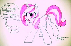 Size: 962x624 | Tagged: safe, artist:omg-chibi, pudding pie, oc, oc only, oc:pudding pie, pony, g4, solo