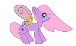 Size: 954x575 | Tagged: safe, artist:ello4123, sweetsong (g4), butterfly, butterfly pony, hybrid, pony, g4, glimmer wings, solo