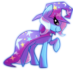 Size: 966x938 | Tagged: dead source, safe, artist:shufflestripes, trixie, pony, unicorn, g4, female, mare, raised hoof, simple background, smiling, solo, transparent background