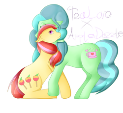 Size: 800x736 | Tagged: safe, artist:sanyamio, apple bumpkin, tealove, g4, apple family member, female, lesbian, shipping, teadazzle