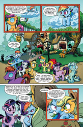 Size: 1040x1600 | Tagged: safe, artist:andypriceart, idw, official comic, applejack, lyra heartstrings, octavia melody, rainbow dash, rarity, scootaloo, sweetcream scoops, twilight sparkle, earth pony, pegasus, pony, unicorn, g4, official, the return of queen chrysalis, spoiler:comic, advertisement, angry, cloud, comic, disguise, disguised changeling, female, idw advertisement, issue 1, mare, nervous, preview, unicorn twilight