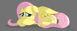 Size: 630x259 | Tagged: safe, artist:sketchcoyote, fluttershy, pegasus, pony, g4, crying, female, mare