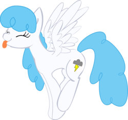 Size: 890x835 | Tagged: artist needed, source needed, safe, lightning bolt, white lightning, pegasus, pony, g4, female, mare, solo, tongue out