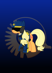 Size: 2059x2912 | Tagged: safe, artist:oceanbreezebrony, applejack, earth pony, pony, g4, crossover, female, new conglomerate, planetside, planetside 2, show accurate, solo