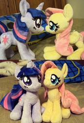 Size: 1092x1591 | Tagged: artist needed, safe, fluttershy, twilight sparkle, pony, g4, irl, photo, plushie