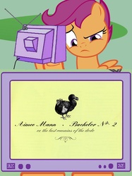 Size: 562x750 | Tagged: safe, artist:flutterguy317, scootaloo, dodo, g4, aimee mann, album cover, bachelor no 2, exploitable meme, meme, scootadodo, scootaloo can't fly, the last remains of the dodo, tv meme