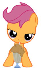 Size: 281x495 | Tagged: safe, artist:kuren247, scootaloo, g4, bedroom eyes, cute, milkshake