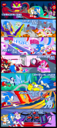 Size: 1247x2771 | Tagged: safe, artist:terry, applejack, fluttershy, pinkie pie, rainbow dash, rarity, spike, twilight sparkle, earth pony, pegasus, pony, unicorn, g4, blaze the cat, comic, crossover, female, haters gonna hate, knuckles the echidna, male, mane seven, mane six, mare, meme, metal sonic, miles "tails" prower, shadow the hedgehog, silver the hedgehog, sonic the hedgehog, sonic the hedgehog (series)