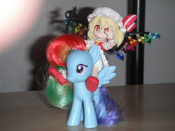 Size: 640x480 | Tagged: safe, rainbow dash, pony, g4, brushable, crossover, flandre scarlet, irl, photo, touhou, toy