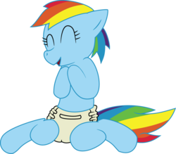 Size: 973x854 | Tagged: safe, artist:redfoxjake, rainbow dash, g4, diaper, female, non-baby in diaper, solo