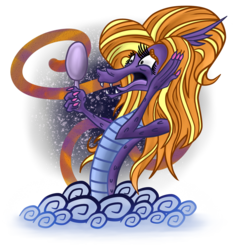 Size: 1592x1697 | Tagged: safe, artist:wolframclaws, steven magnet, sea serpent, g4, big hair, fingernails, mirror, rule 63, simple background, stephanie magnet, transparent background