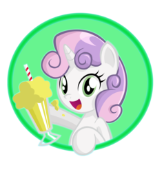 Size: 2000x2105 | Tagged: safe, artist:danmakuman, sweetie belle, pony, unicorn, g4, female, milkshake, solo