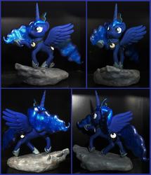 Size: 4912x5712 | Tagged: safe, artist:madponyscientist, princess luna, pony, g4, absurd resolution, customized toy, irl, photo, raised hoof, sculpture, solo, toy