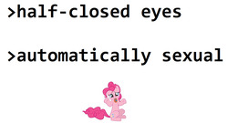 Size: 1166x628 | Tagged: safe, pinkie pie, g4, bedroom eyes, greentext, meta, text