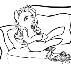 Size: 2000x1794 | Tagged: safe, artist:mt, rarity, pony, g4, lineart, monochrome, solo