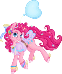 Size: 476x567 | Tagged: safe, artist:klumpeh, pinkie pie, g4, balloon, solo