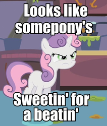 Size: 453x534 | Tagged: safe, sweetie belle, g4, angry, image macro, looks like somepony's, solo, sweetie belle is not amused