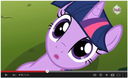 Size: 647x396 | Tagged: safe, edit, edited screencap, screencap, twilight sparkle, g4, magic duel, youtube