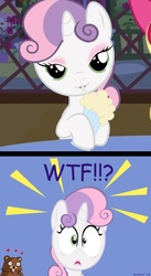 Size: 700x1280 | Tagged: safe, artist:raptorsr, sweetie belle, g4, bedroom eyes, makeup, milkshake, pedobear, wtf