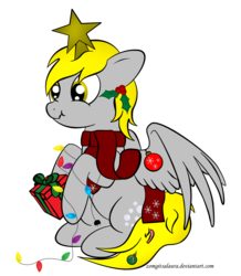 Size: 1704x1950 | Tagged: safe, artist:zomgitsalaura, derpy hooves, pegasus, pony, g4, christmas, female, mare, simple background, solo, transparent background