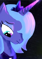 Size: 641x900 | Tagged: safe, artist:atomicwarpin, princess luna, pony, g4, bust, female, portrait, s1 luna, sad, solo