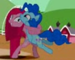 Size: 400x320 | Tagged: safe, pinkie pie, fighting is magic, g4, hug, pinkamena diane pie