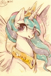 Size: 502x753 | Tagged: safe, artist:mi-eau, princess celestia, pony, g4, female, solo