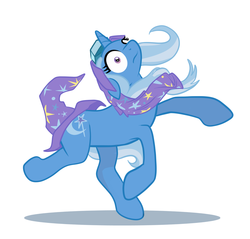 Size: 1071x1025 | Tagged: safe, artist:gsphere, trixie, pony, unicorn, g4, female, mare, simple background, solo, wardrobe misuse, wat, white background, wide eyes