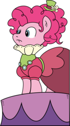 Size: 2302x4152 | Tagged: safe, artist:fercho262, pinkie pie, earth pony, pony, g4, clothes, dress, female, mare, ruff (clothing), simple background, solo, transparent background