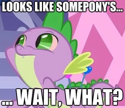 Size: 619x538 | Tagged: safe, spike, g4, caption, looks like somepony's, stoner spike