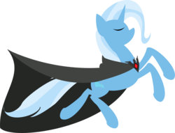 Size: 4403x3358 | Tagged: safe, artist:baxtermega, trixie, pony, unicorn, g4, magic duel, alicorn amulet, cape, clothes, coat, cutie mark, eyes closed, female, hooves, horn, lineless, mare, simple background, solo, transparent background, vector