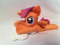 Size: 1071x800 | Tagged: safe, artist:planetplush, scootaloo, pony, g4, beanie (plushie), irl, photo, plushie, solo