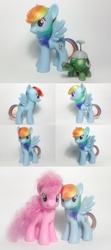 Size: 800x1800 | Tagged: safe, artist:oak23, pinkie pie, rainbow dash, tank, pony, g4, brushable, customized toy, irl, photo, rehaired, toy